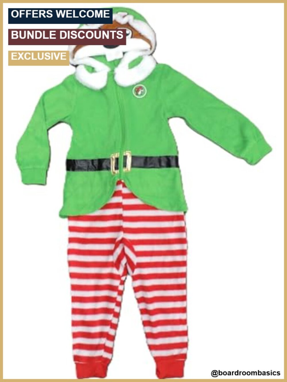 Christmas Elf Onesie Cosplay Hooded Costume Holiday Family Matching